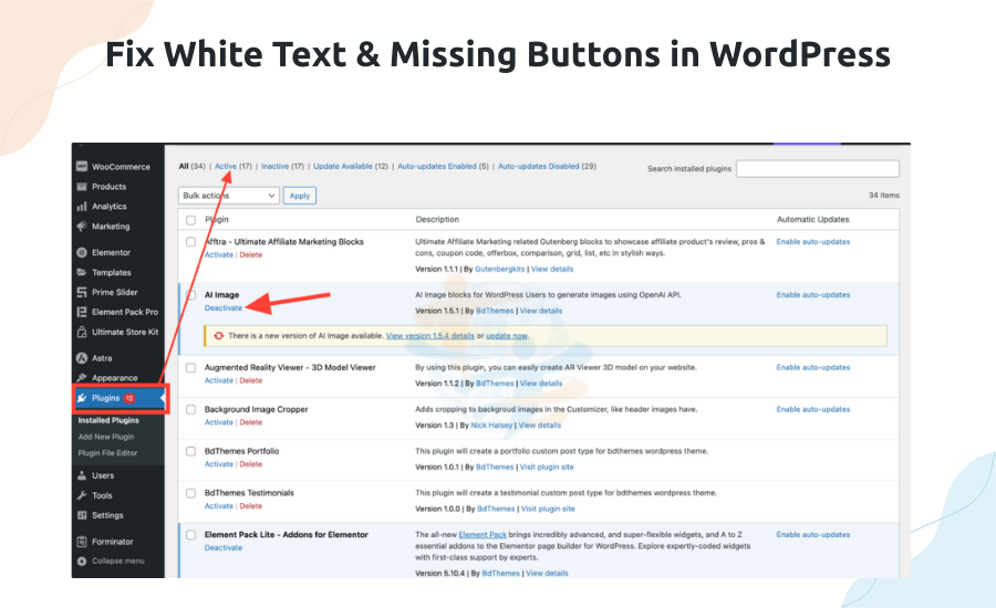 How to fix White Text & Missing Buttons in WordPress fix white text and missing buttons